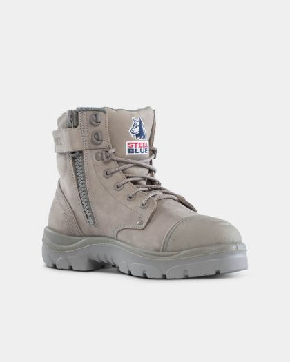 Steel Blue Argyle Zip Scuff Cap Boot - Granite