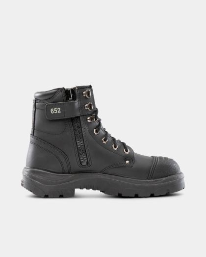 Steel Blue Argyle Zip Scuff Cap Boot - Black