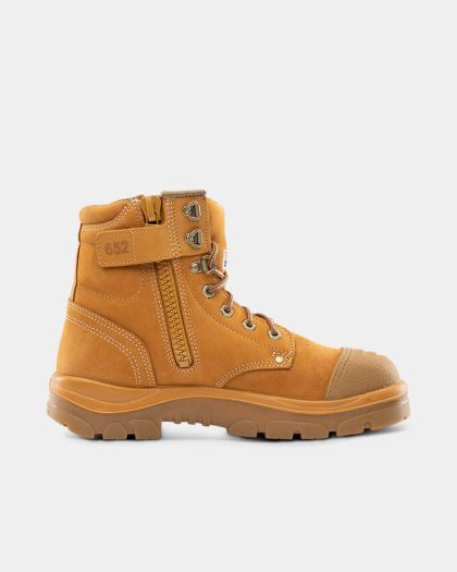 Steel Blue Argyle Zip Scuff Cap Boot - Wheat