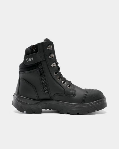 Steel Blue Southern Cross Zip Sided Safety Boot - Black
