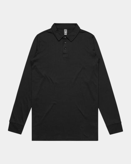 AS Colour 5404 Chad Long Sleeve Polo - Black