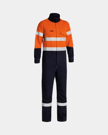 Bisley TenCate Tecasafe® Plus Taped Two Tone Hi Vis FR Engineered Vented Coverall