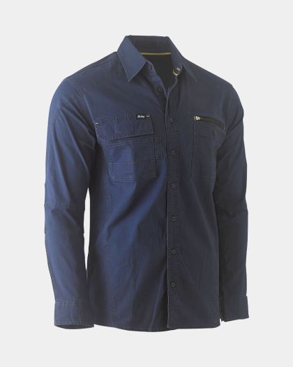 Bisley Flx & Moveâ„¢ Long Sleeve Utility Work Shirt - Navy