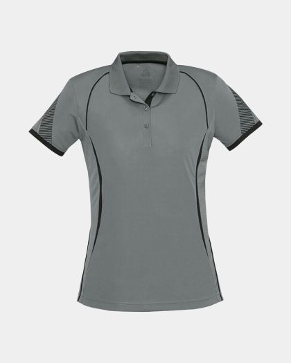 Biz Collection Women's Razor Polo - Ash/Black