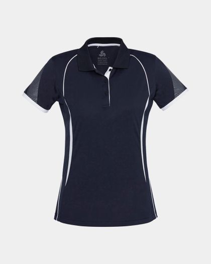 Biz Collection Women's Razor Polo - Navy/White
