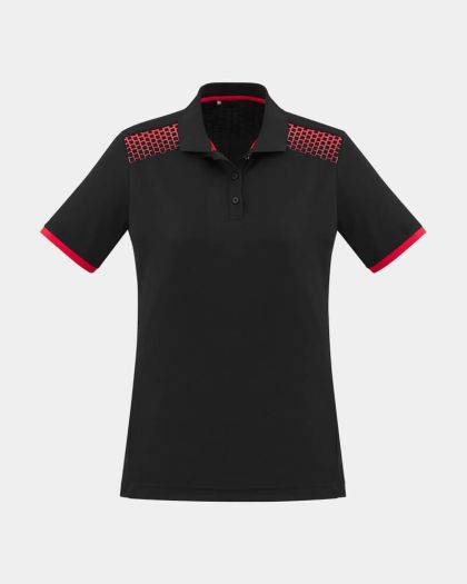 Biz Collection Women's Galaxy Polo - Black/Red