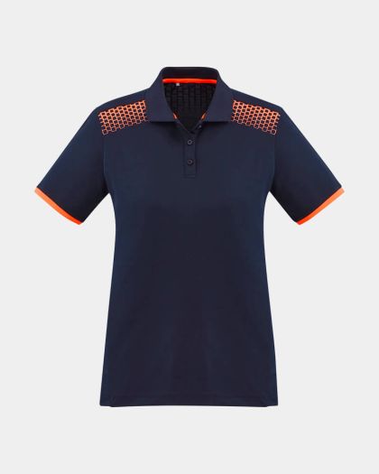 Biz Collection Women's Galaxy Polo - Navy/Orange