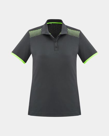 Biz Collection Women's Galaxy Polo - Grey/Lime