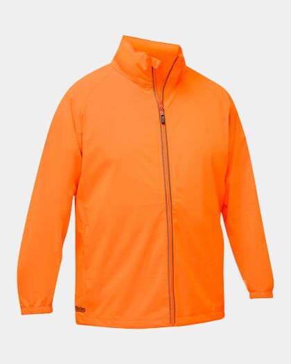 Bisley Packable Lightweight Ripstop Rain Jacket - Fluro Orange