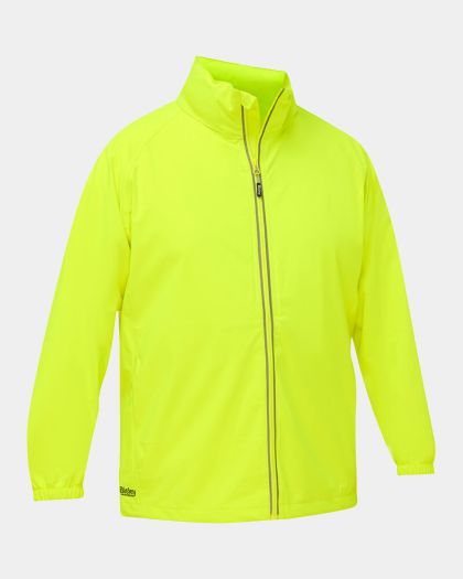 Bisley Packable Lightweight Ripstop Rain Jacket - Fluro Yellow