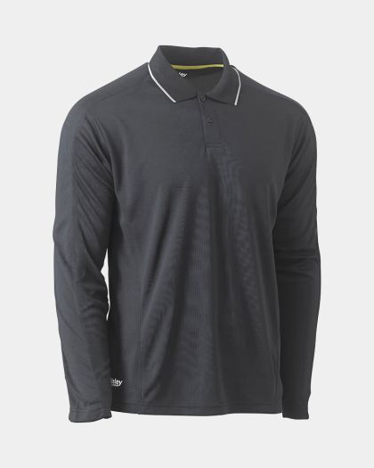 Bisley Cool Mesh Polo with Reflective Piping - Charcoal