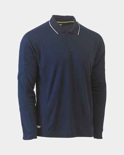 Bisley Cool Mesh Polo with Reflective Piping - Navy
