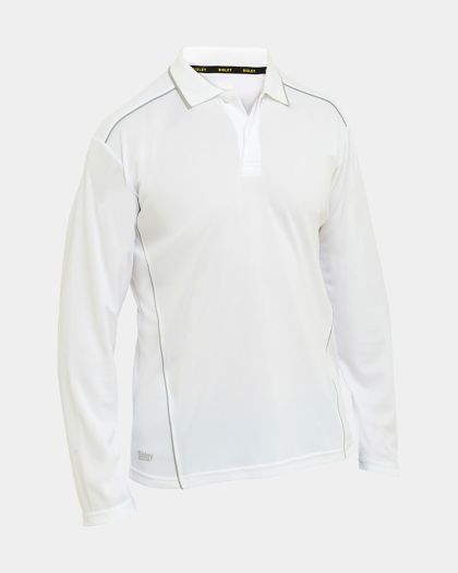 Bisley Cool Mesh Polo with Reflective Piping - White