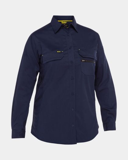 Bisley Women's X Airflow Stretch Ripstop Shirt - Navy