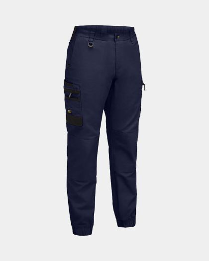 Bisley Flx & Move Elastic Waist Cargo Cuffed Pant - Navy