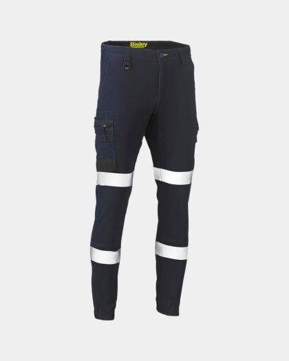 Bisley Flex & Move™ Stretch Denim Cargo Reflective Cuffed Pant
