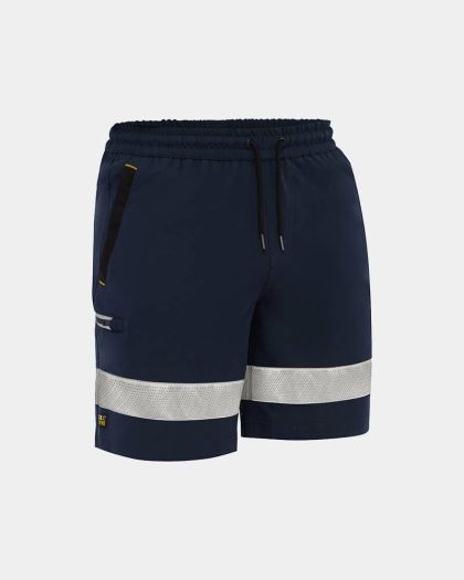 Bisley Flx & Move Taped 4 Way Stretch Elastic Short - Navy