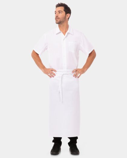 Chef Works 3/4 Bar Apron - White