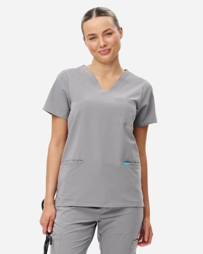 Epoch Women's 3-Pocket Scrub Top - Dove Grey