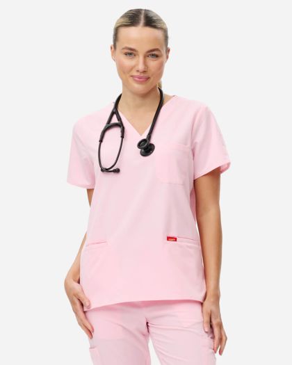 Epoch Women's 3-Pocket Scrub Top - Dusty Pink