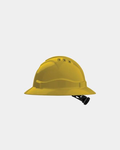 Pro Choice V6 Full Brim Hard Hat with Ratchet - Yellow