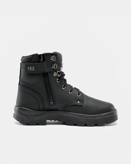 Steel Blue Argyle Zip Sided Safety Boot - Black