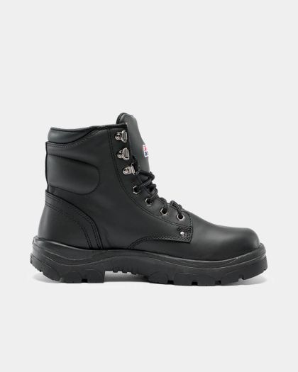 Steel Blue Argyle Lace Up Safety Boot - Black