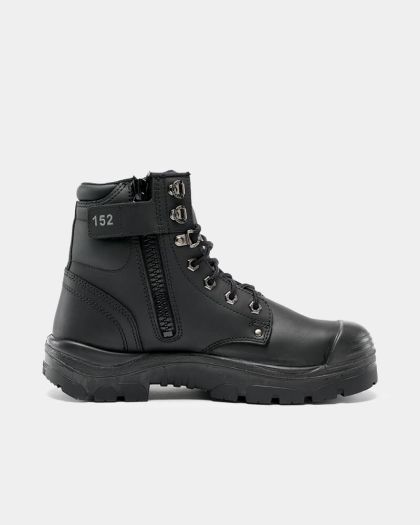 Steel Blue Argyle TPU Bump Zip Sided Safety Boot - Black