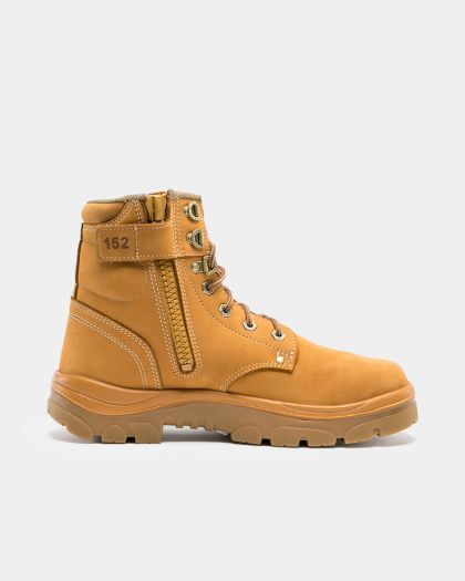 Steel Blue Argyle Zip Sided Safety Boot - Wheat
