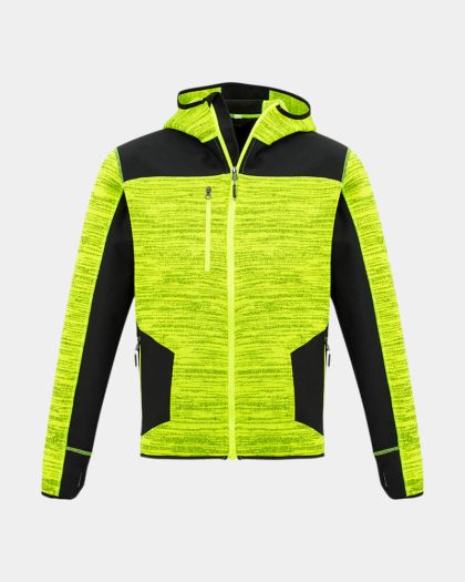 Syzmik Unisex Streetworx Reinforced Knit Hooded Jacket - Yellow/Black