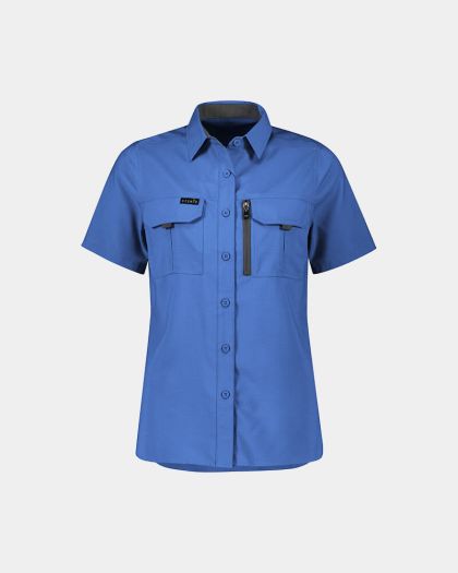 Syzmik Women's Outdoor Short Sleeve Shirt - Blue