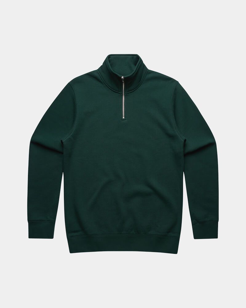 AS Colour 5125 Stencil Half Zip Crew Jumper - Pine Green